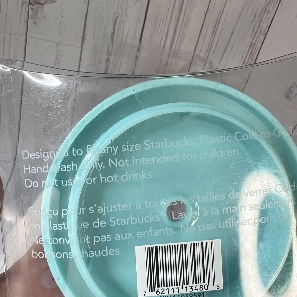 Starbucks Lid Replacement Screw On Lid Polka Dot Blue Pink Back NEW Cold‎ Cup